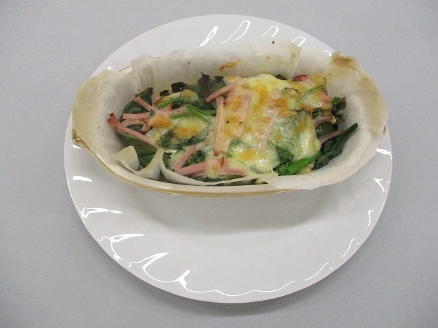 ほうれん草と食パンキッシュの完成写真