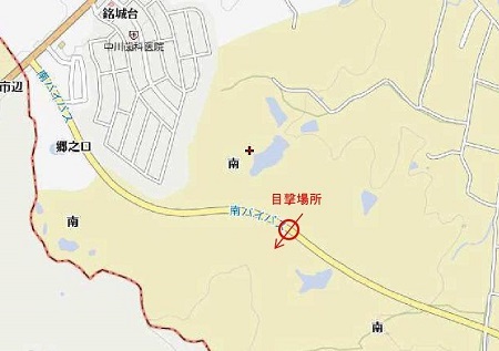 クマ目撃場所の地図