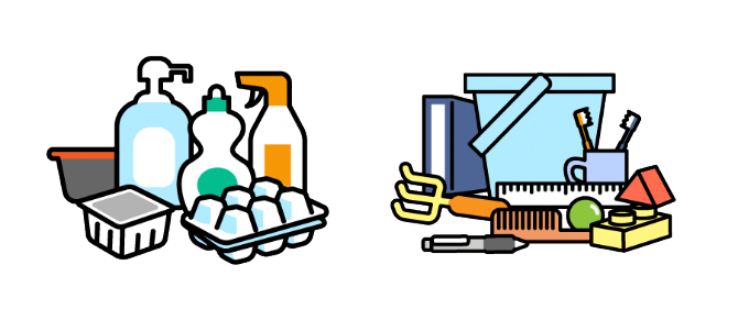 プラスチック資源収集対象のイラスト